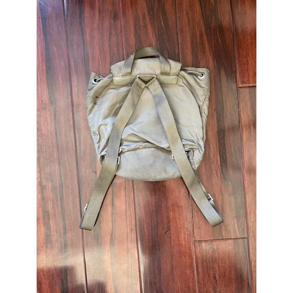 Vintage Prada Tessuto Vela Green Nylon Backpack Distressed Grunge Made In Italy - Picture 11 of 16